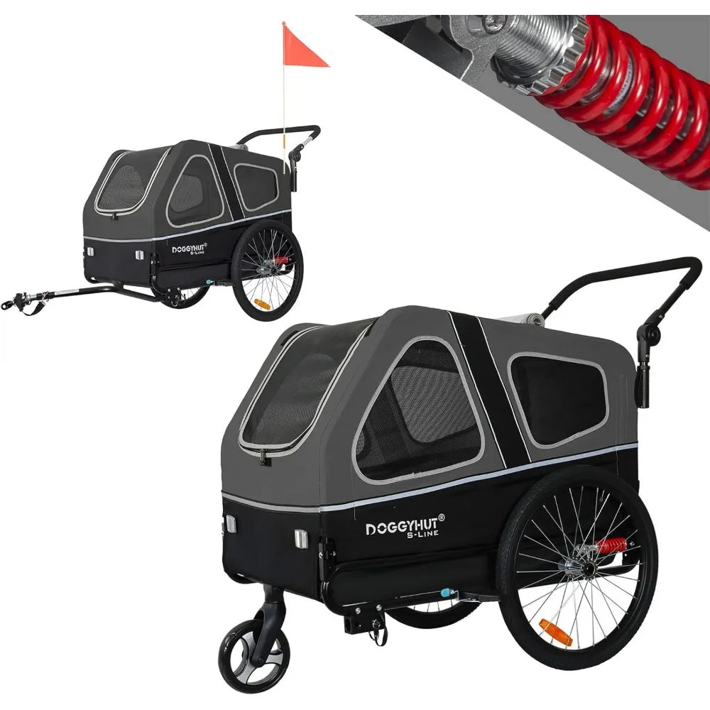 DoggyHut bike trailer with a white background