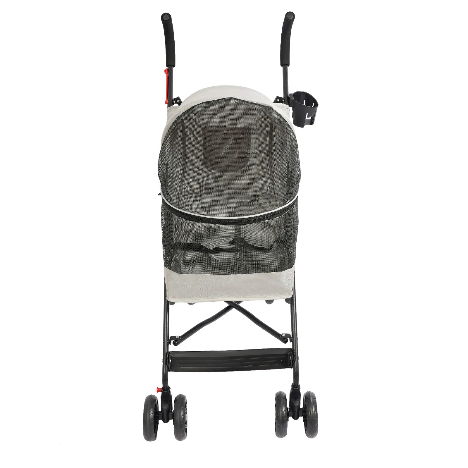 Pet stroller with mesh door on a white background