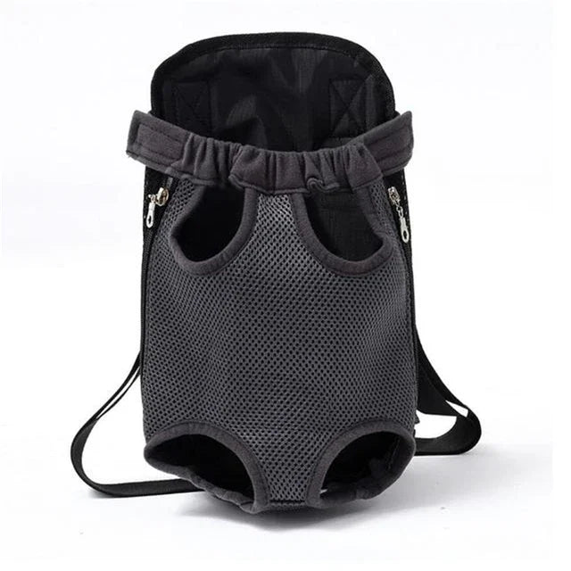 Black pet carrier backpack on a white background