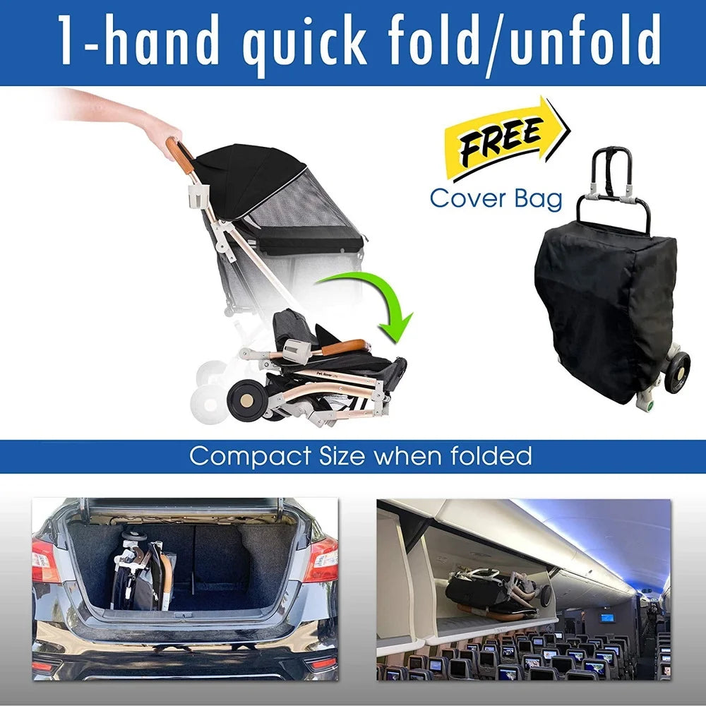 Product with 1-hand quick fold/unfold feature, free cover bag, and compact size when folded.