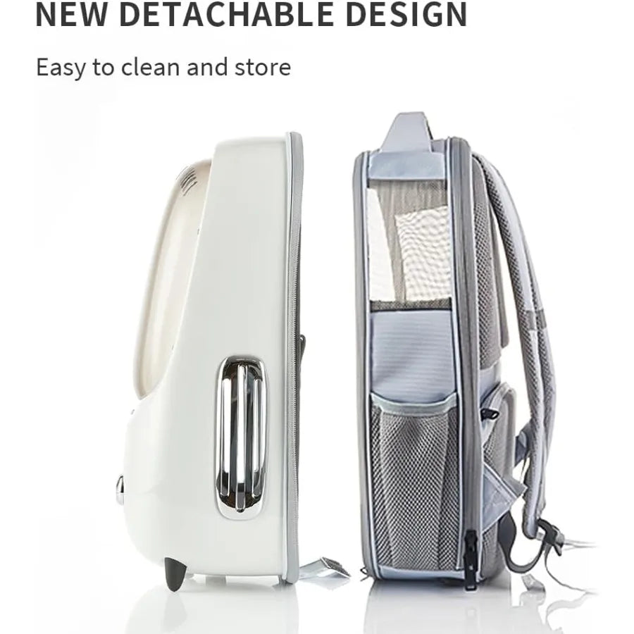 Backpack with a detachable design on a white background