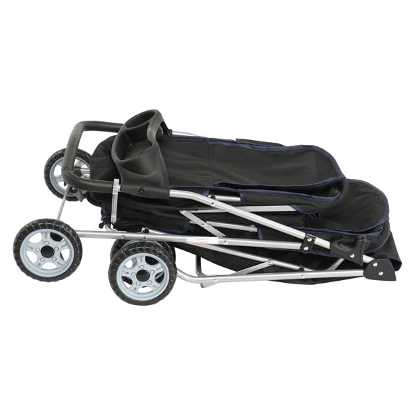 Black and silver folding cart on a white background