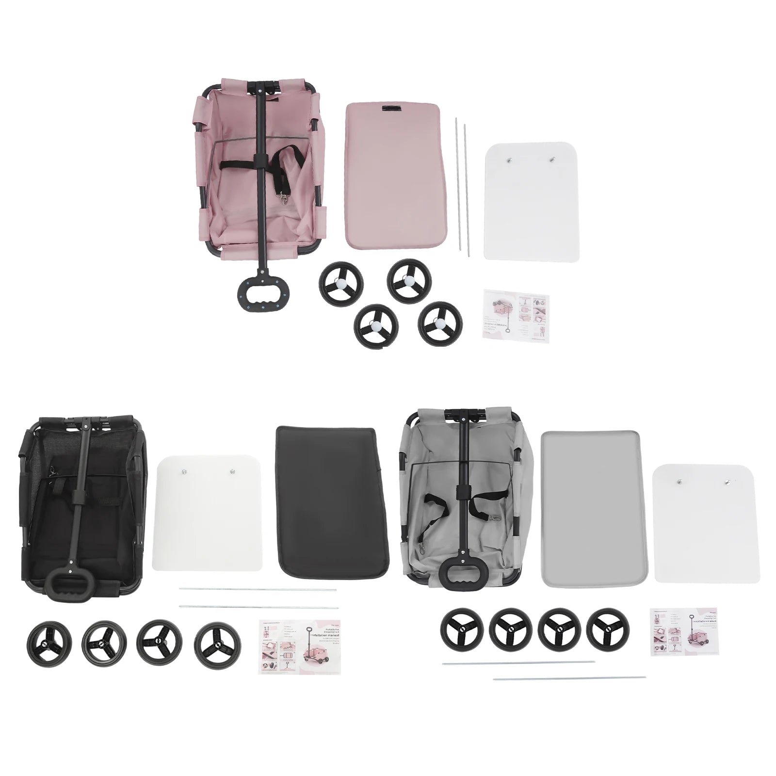 Collection of travel bags and accessories on a white background