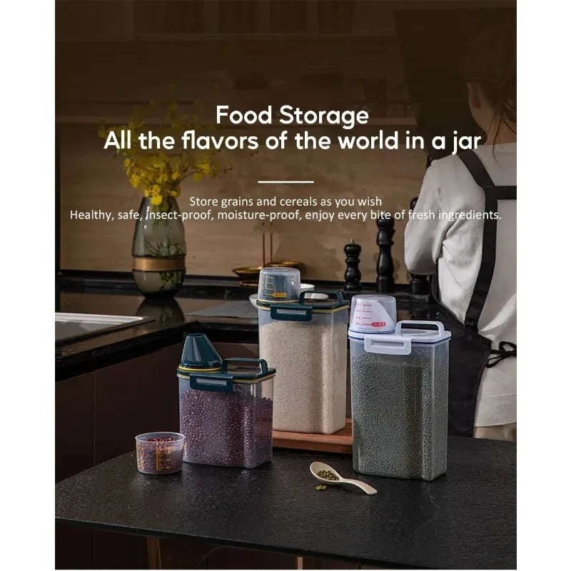 Sealed Pet Food Jar – 2kg Dog & Cat Food Storage Tank with Cup