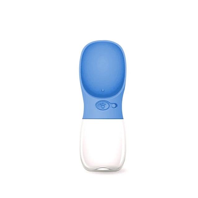 Blue pet water bottle on a white background