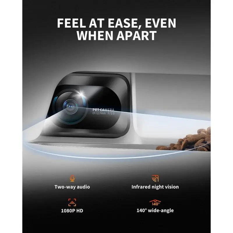 Camera with features highlighted on a dark background
