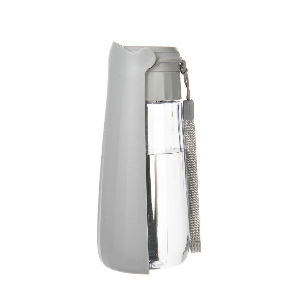 White water bottle with clear plastic compartment on a white background